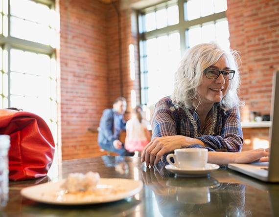 Lady in coffee shop