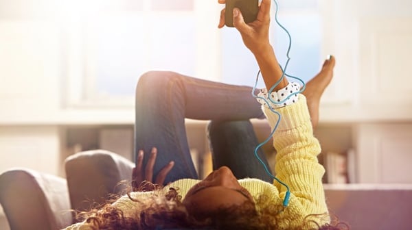 woman listening to music