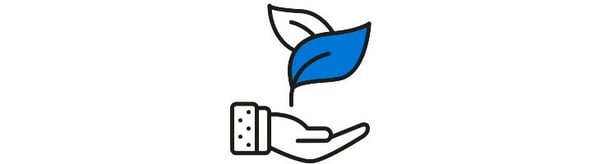 Icon of hand holding a leaf