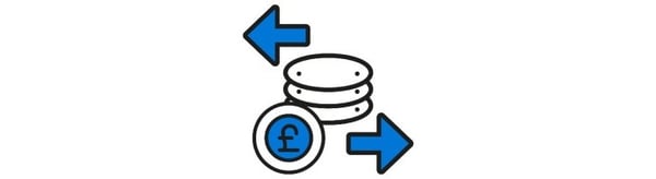 Icon of money flowing left and right