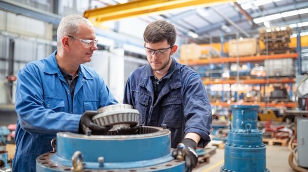 Engineering workers in a factory
