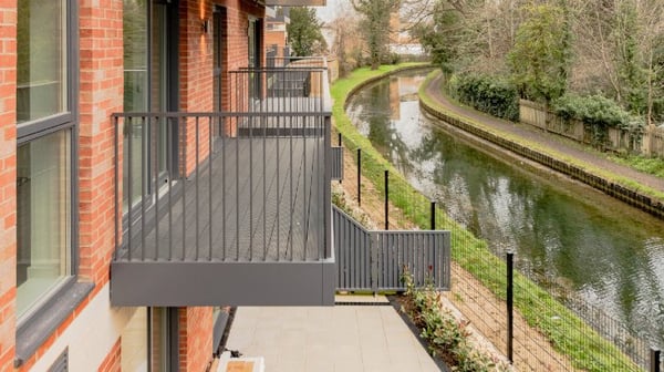 Apartments next to a river