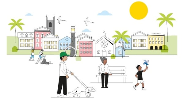 Illustration of people being active