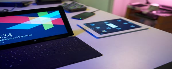 Laptop on table
