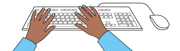 Person using keyboard