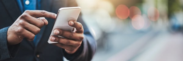 Man holding smartphone